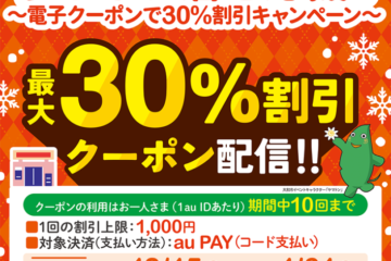 <span class="title">大和市×au PAY 最大30%割引キャンペーン 12/15より始まります。</span>