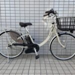 小さめサイズの24インチ　軽い電動自転車vivi『ビビ・SL』マットコットンベージュ